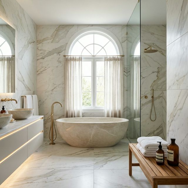 Lüks banyo yenileme seramik ve tesisat projesi